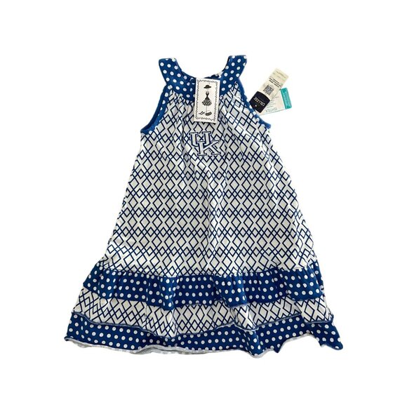 UNIVERSITY OF KENTUCKY A Line Logo Blue White Dress Size 4T NEW - Picture 1 of 6